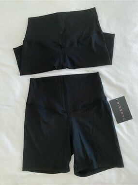 Danskin Black High Waisted Motivate Bike Shorts 2-Pack Size Small NWT 5"